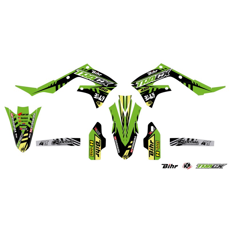 Kit déco KUTVEK Tracx vert Kawasaki KX450F