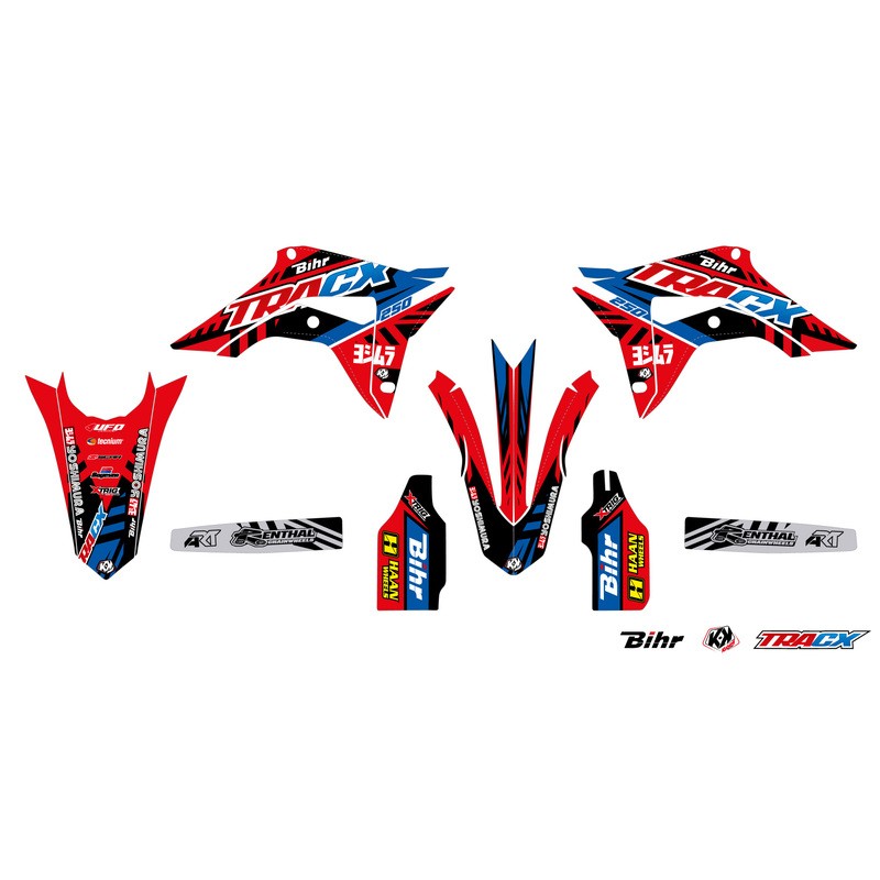 Kit déco KUTVEK Tracx rouge Honda CRF250R