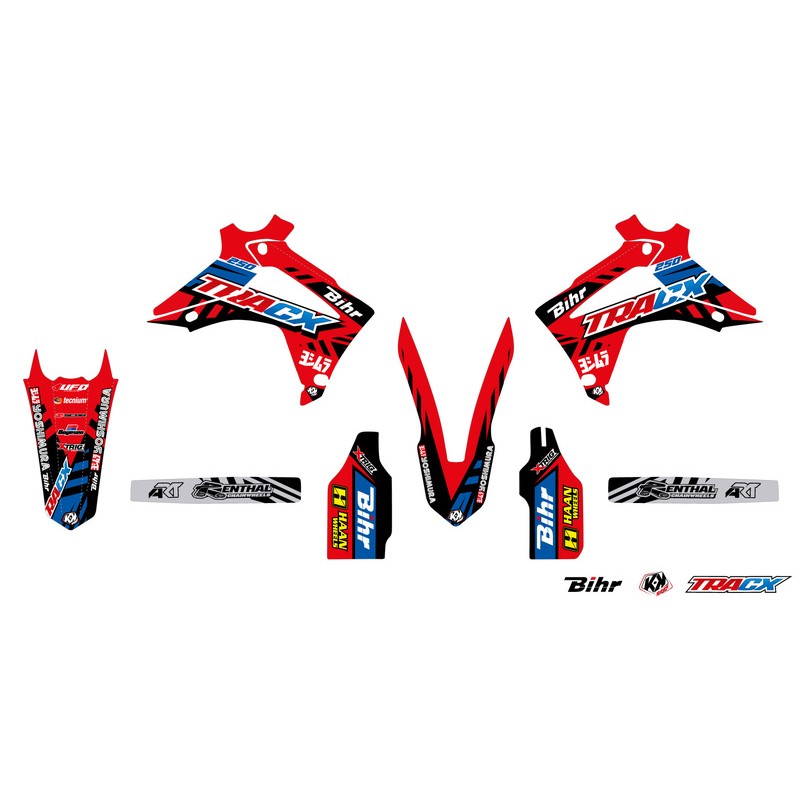 Kit déco KUTVEK Tracx rouge Honda CRF250R