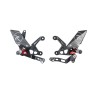 Commandes reculées réglables/repliables LIGHTECH Racing sélection standard et inversée noir/rouge Kawasaki Z900