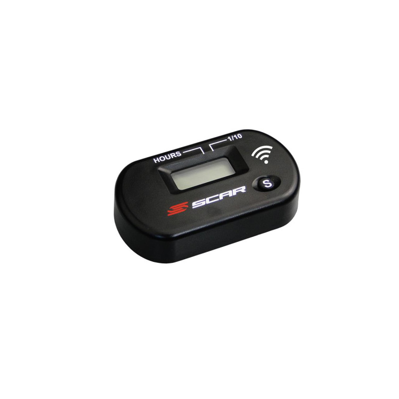 Compteur d'heures SCAR Sans-fil avec Velcro noir Quad Moto Jet ski
