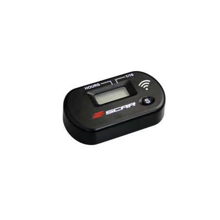 Compteur d'heures SCAR Sans-fil avec Velcro noir Quad Moto Jet ski