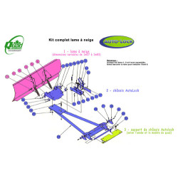 Kit Lame à Neige Multifonction 1.83m Quadrax RZR et RZRS 800 Polaris Quad Quebec SSV