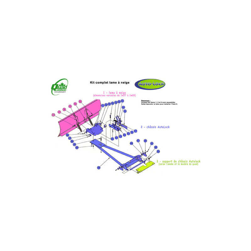 Kit Lame à Neige Multifonction 1.83m Quadrax 500 XUV Kymco Quad Quebec SSV