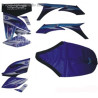 Kit Déco Goldspeed YAM 450 Blanc Bleu avec Housse de Siège Bleue