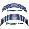Planche d autocollants bleu MONSTERpour jante Moto