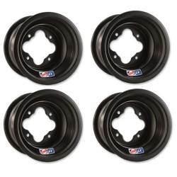 Pack 4 Jantes Douglas Aluminium A5 Black Noir 10x5/ 8x8 Suzuki