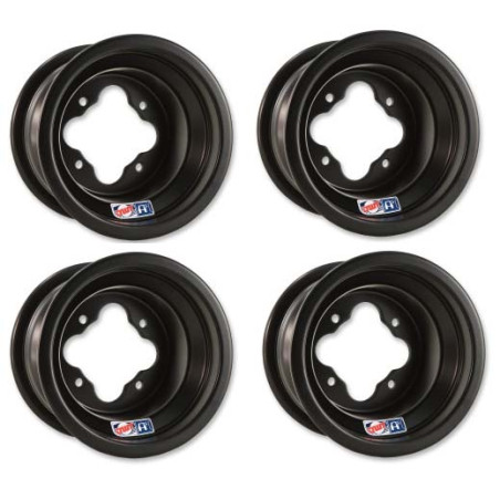 Pack 4 Jantes Douglas Aluminium A5 Black Noir 10x5/ 8x8 Suzuki