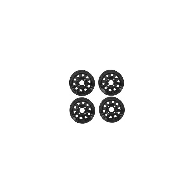 Lot de 4 Jantes Tôle Noire 12x7 - 4x137 4+3 Quad SSV