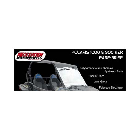 Pare Brise Polycarbonate Avec Essuie Glace 110° + Lave Glace RZR900S Polaris