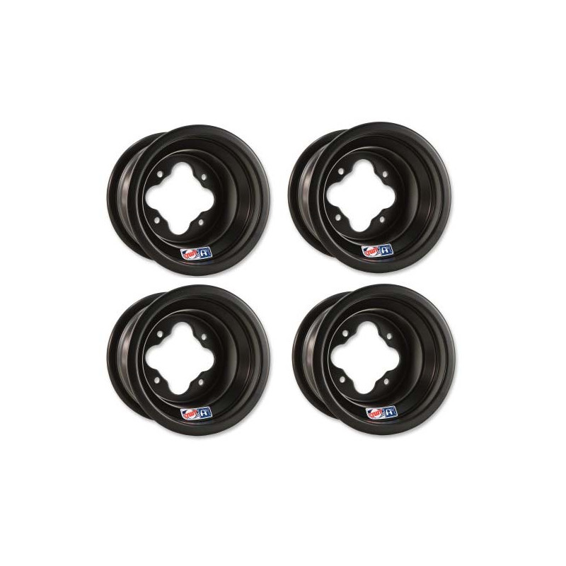 Pack 4 Jantes Aluminium Douglas A5 Noir Superquadeur 10x5 /10x8 Can-Am