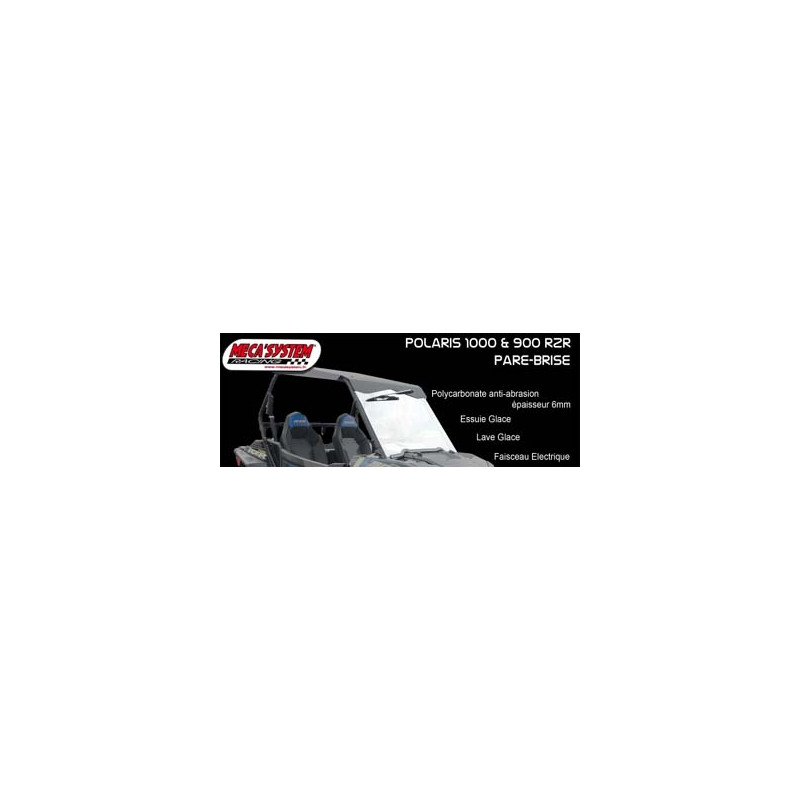 Pare Brise Polycarbonate Avec Essuie Glace + Lave Glace RZR 900 Polaris fabrication française