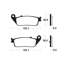 Plaquettes De Frein Avant Type Mss383 Metal Fritté
