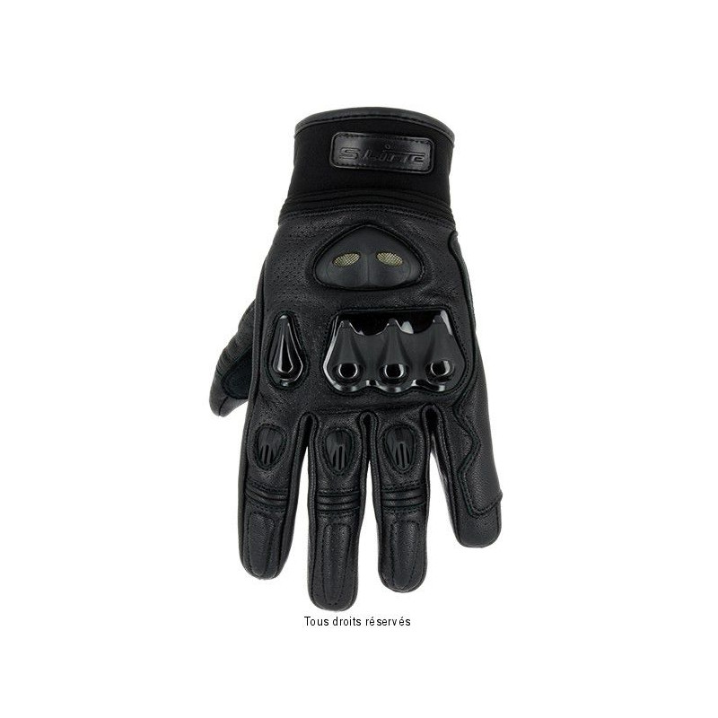 Gants Route été Noir Cuir Ventilé S-Line Homologué Route