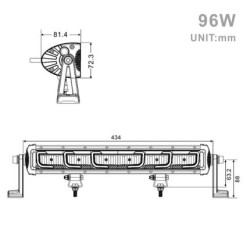 Projecteur Rectangulaire LED 96W 7875 Lumen Epistar LED 43cm