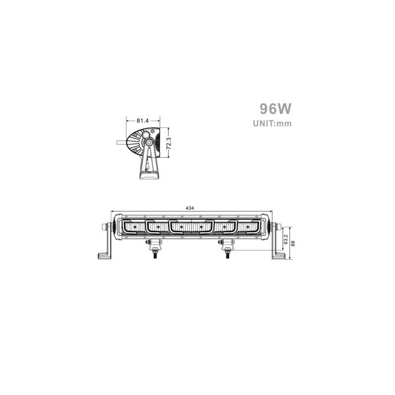 Projecteur Rectangulaire LED 96W 7875 Lumen Epistar LED 43cm