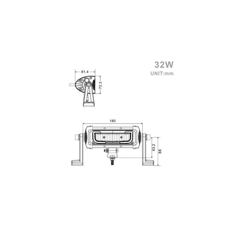 Projecteur Rectangulaire LED 32W 2625 Lumen Epistar LED 18cm