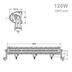 Projecteur Rectangulaire LED 120W 10800 Lumen Epistar LED 56cm