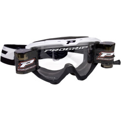 Masque Cross Progrip 3450 RIOT Roll Off XL Blanc et Noir