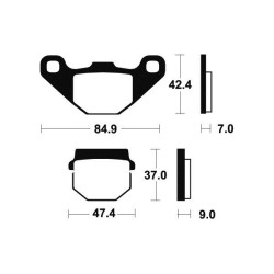 Plaquettes de frein Avant métal fritté Yamaha 300 Grizzly