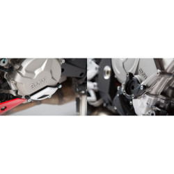 Protection de couvercle de carter moteur. Noir/gris. BMW S1000R / RR / XR