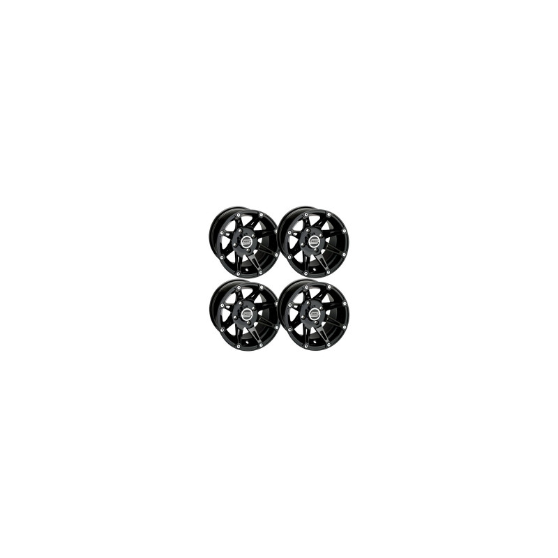 Lot de 4 Jantes Type 387X Noire Moose 14x7 4x136 4+3 Quad SSV