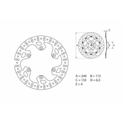 Disque de frein BREMBO Oro...
