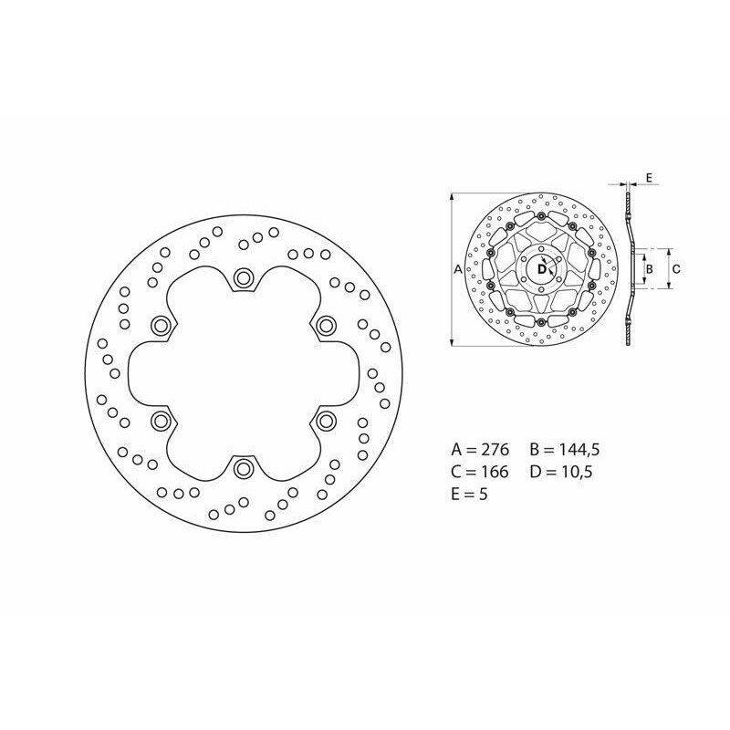 Disque de frein BREMBO Oro fixe - 68B407E9