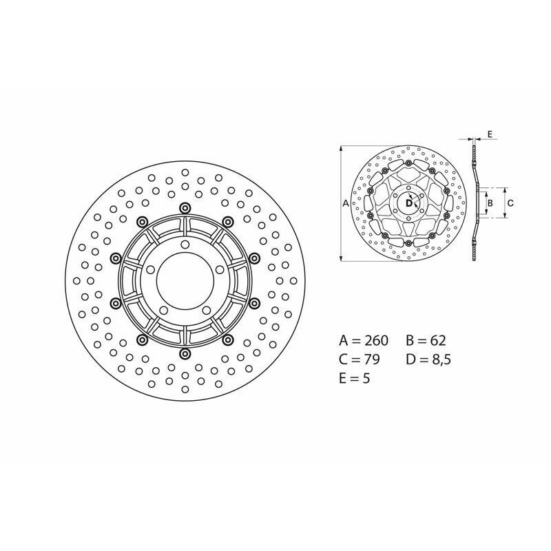 Disque de frein BREMBO Oro fixe - 68B407B1