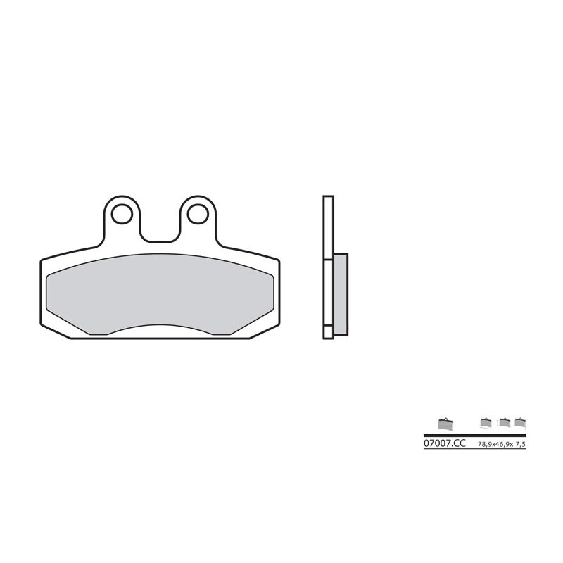 Plaquettes de frein BREMBO Scooter carbone céramique - 07007CC