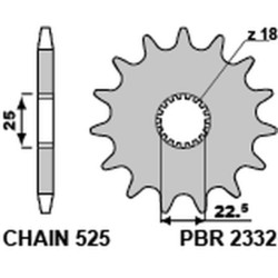 Pignon PBR acier standard...