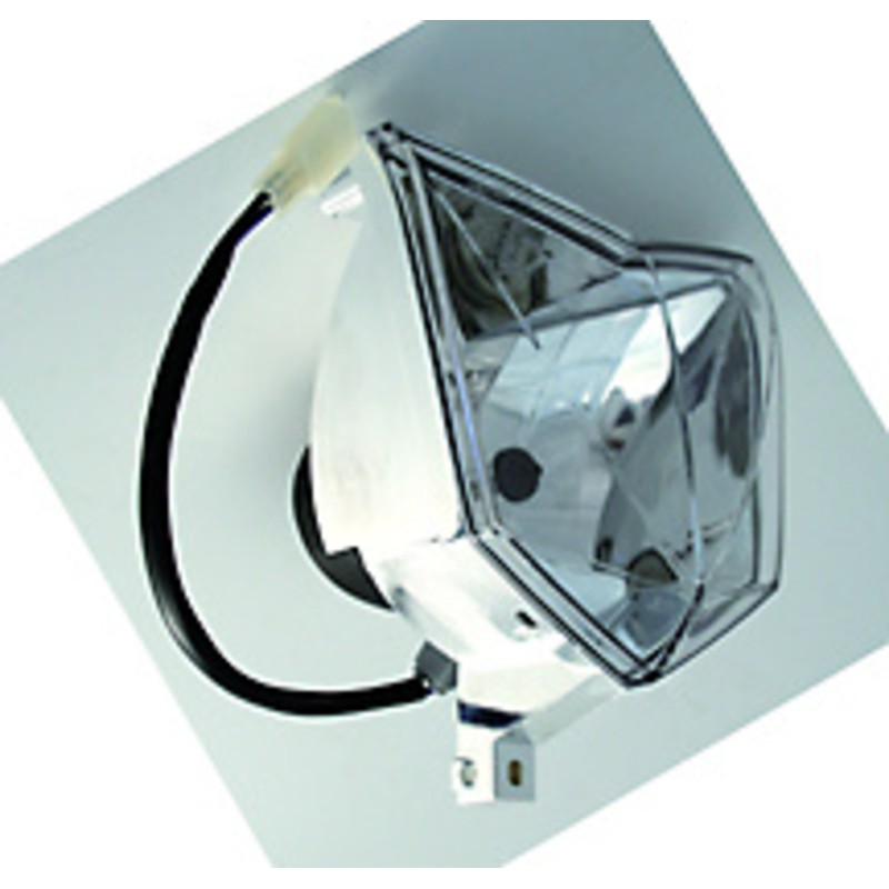 Insert de phare polygonal SHIN YO HS1 verre clair, 12V 35/35W avec feu de position, homologué E