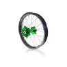 Kit roues complètes avant + arrière ART MX 21x1,60/19x1,85 jante noir/moyeu vert Kawasaki
