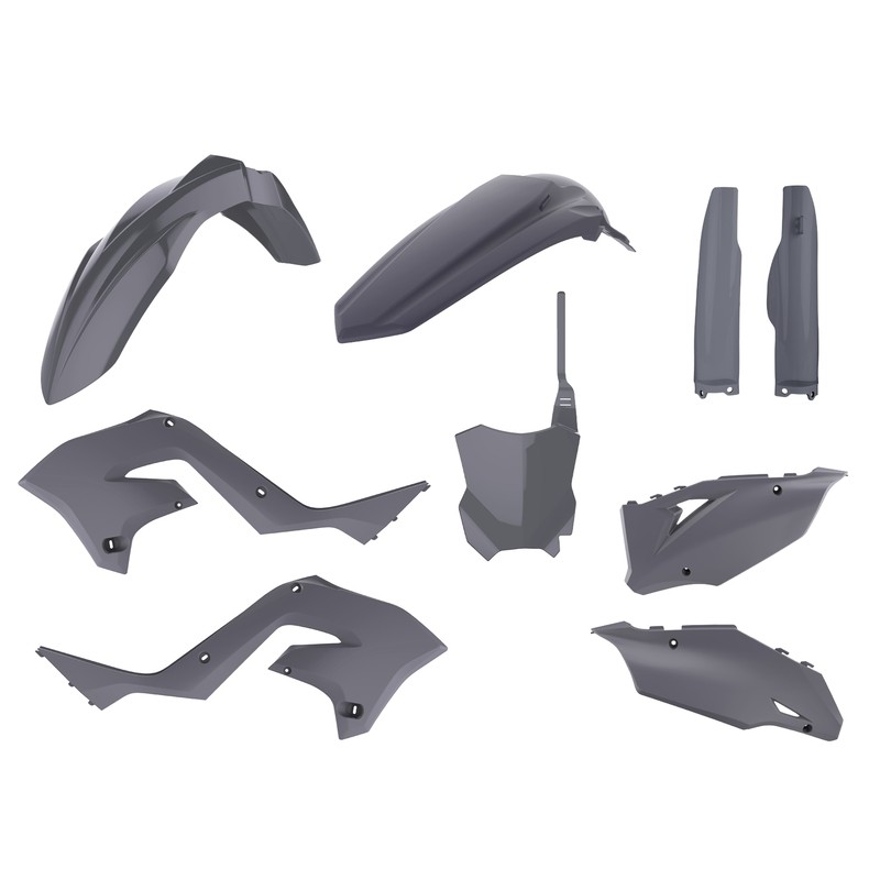 Kit plastiques POLISPORT Restylé gris Kawasaki KX125/250