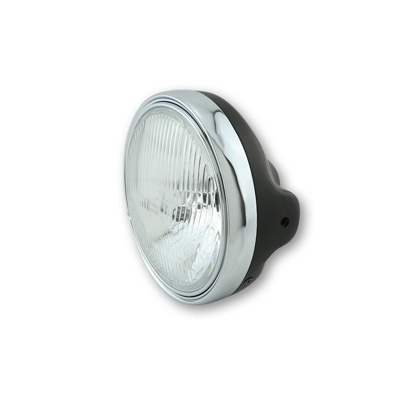 Phare SHIN YO LTD 7" insert H4 avec verre gaufré noir mat