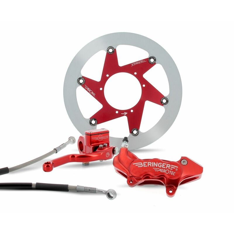 Kit freinage BERINGER Top Race roue 17'' étrier Aerotec® axial 6 pistons rouge Kawasaki KX/KXF