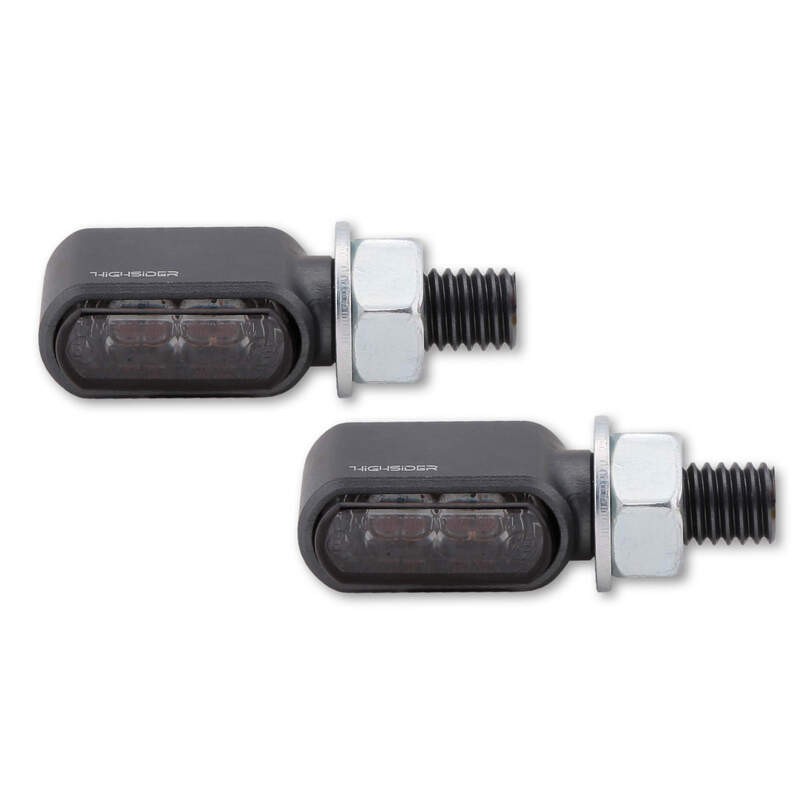Clignotants/feux de position LED CNC HIGHSIDER Little Bronx titane, teinté, homologué E, paire