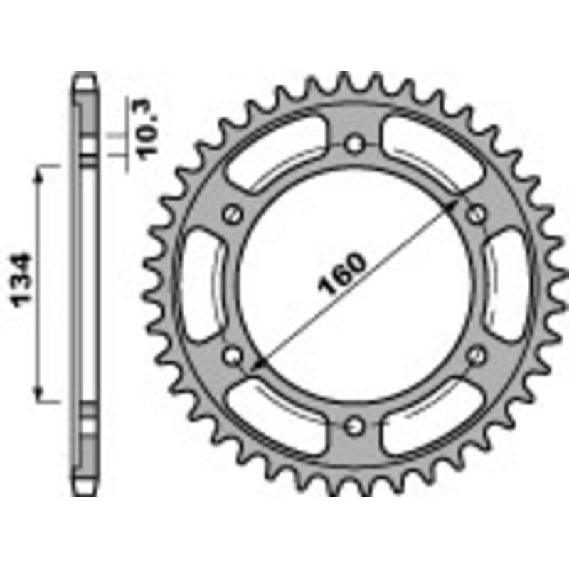 Couronne PBR Racing aluminium Ultra-Light 4405 - 525