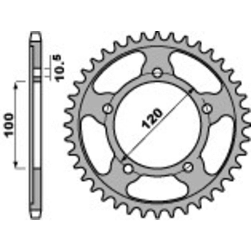 Couronne PBR Racing aluminium Ultra-Light 4447 - 525