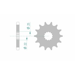 Pignon AFAM acier standard...