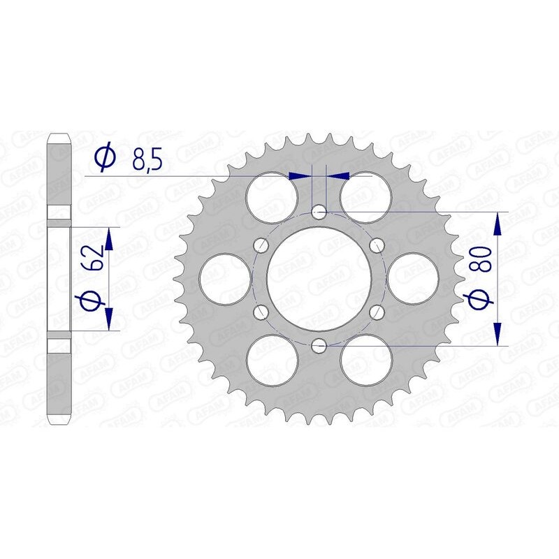 Couronne AFAM aluminium Ultra-Light anodisé dur 13208 - 428