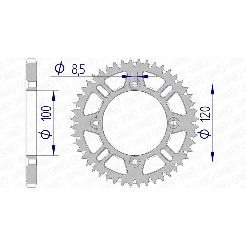 Couronne AFAM aluminium Ultra-Light anti-boue 15104 - 428