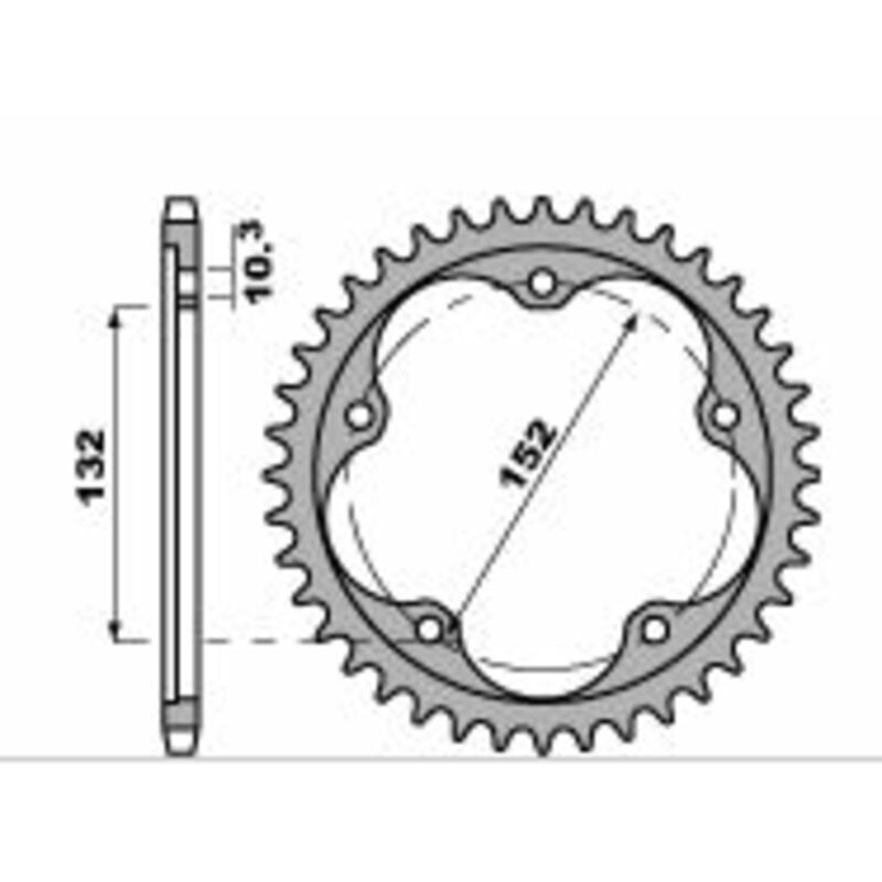 Couronne PBR Racing aluminium Ultra-Light anodisé dur 4464 - 520