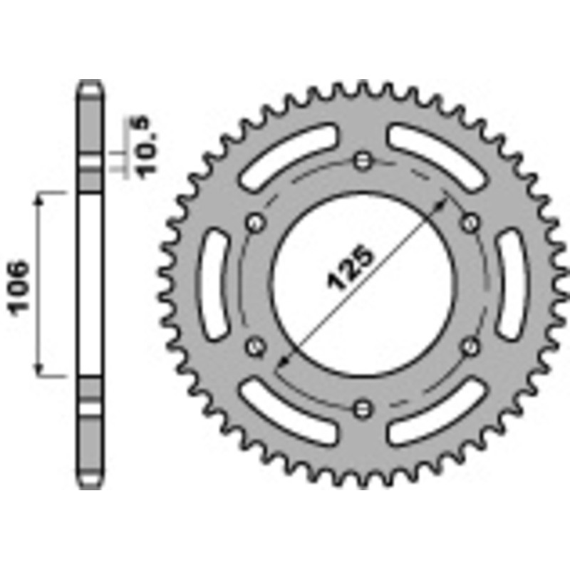 Couronne PBR Racing aluminium Ultra-Light anodisé dur 4530 - 520