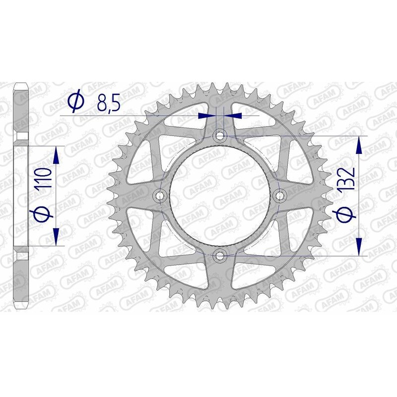 Couronne AFAM aluminium Ultra-Light anti-boue 72306 - 520