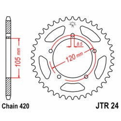 Couronne JT SPROCKETS acier...