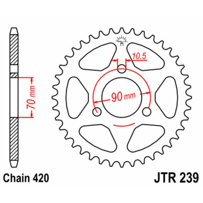 Couronne JT SPROCKETS acier standard 239 - 420