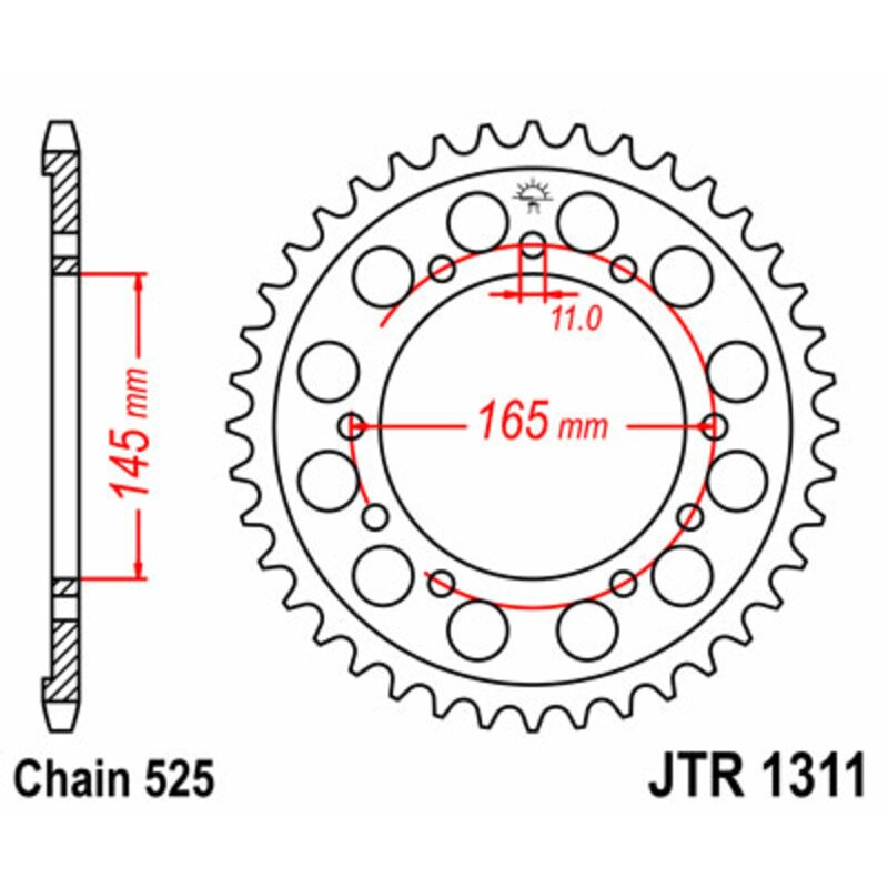 Couronne JT SPROCKETS acier standard 1311 - 525
