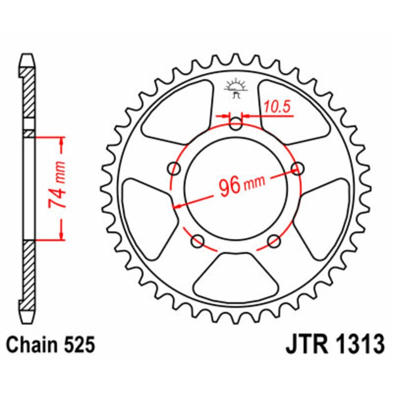Couronne JT SPROCKETS acier standard 1313 - 525