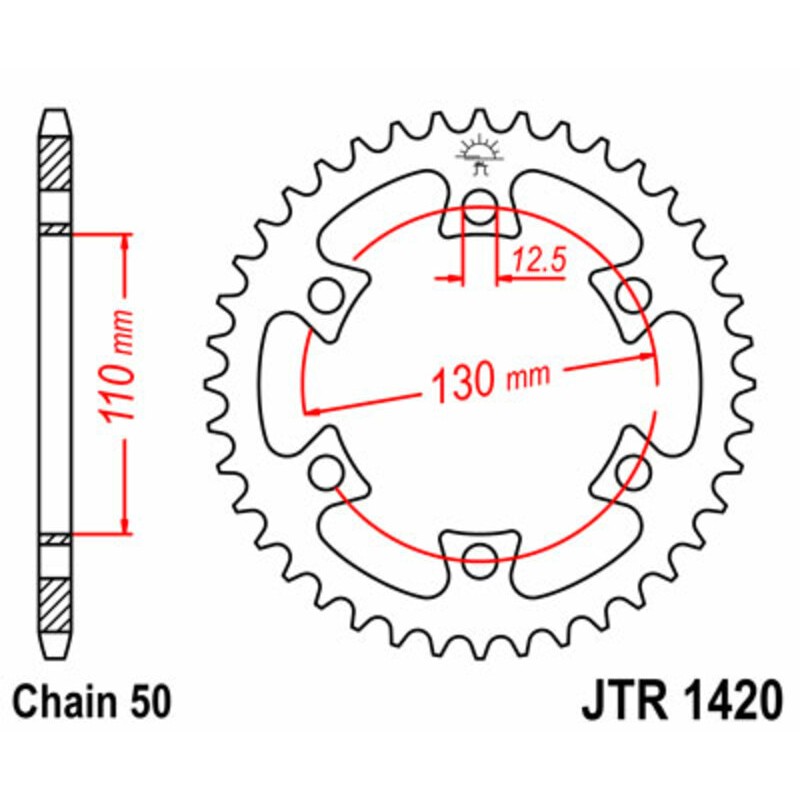 Couronne JT SPROCKETS acier standard 1420 - 530